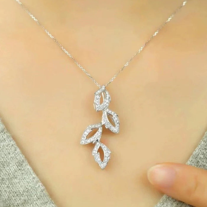 Leaf pendant all-match jewelry retro long necklace for women