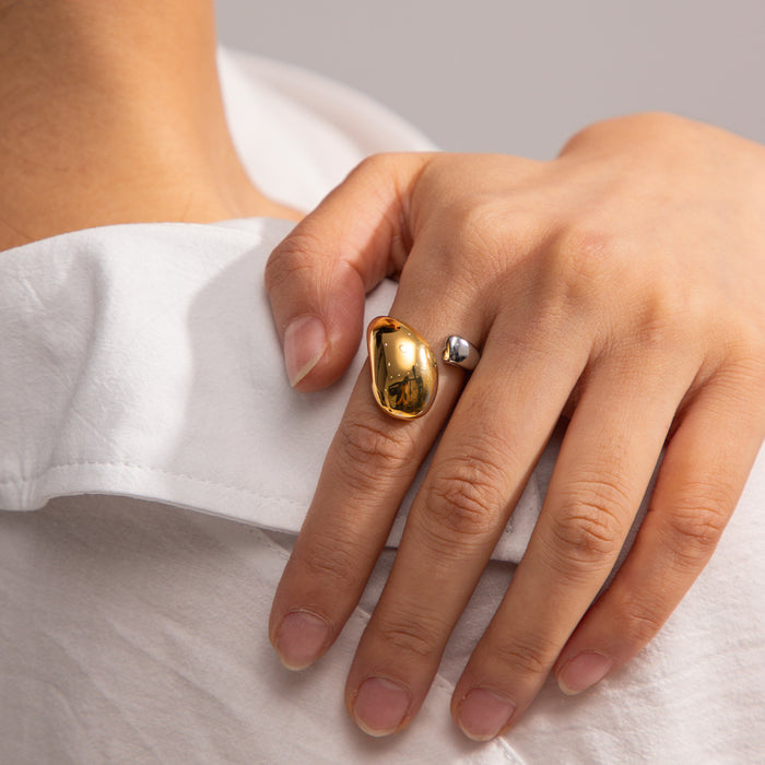 Double Layer 18K Gold Plated Stainless Steel Ring - Minimalist Design