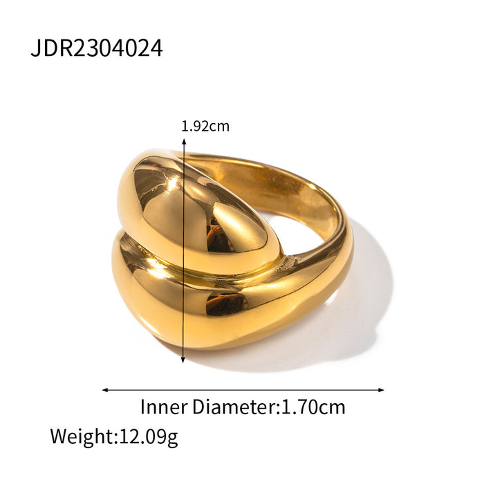 18K Gold Plated Stainless Steel Ring - Exquisite High-End Adjustable Design