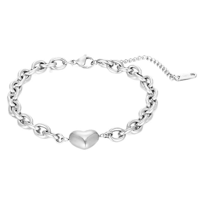 Stainless Steel Imitation Pearl Chain Infinity Love Bracelet