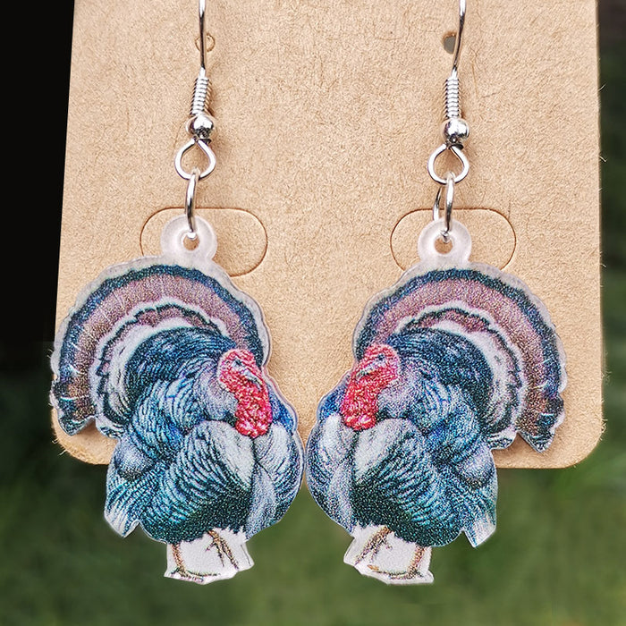 Thanksgiving Acrylic Turkey Earrings