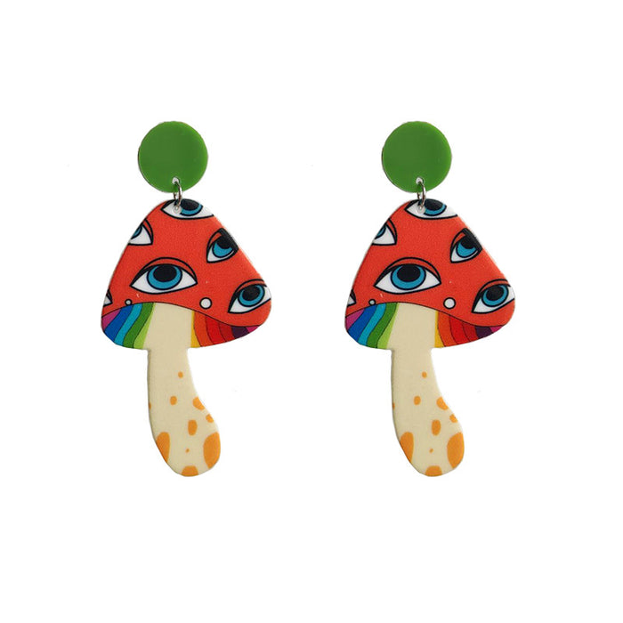 Acrylic mushroom earrings