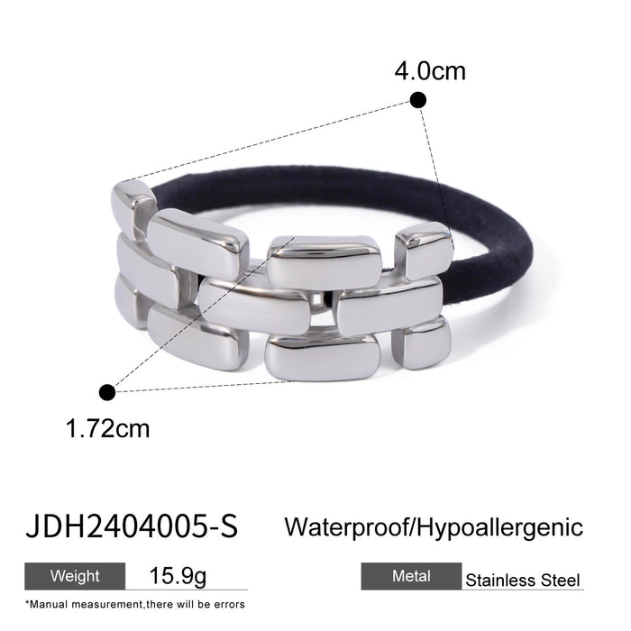 Stainless Steel Hair Tie - High-End Metal Elastic Band for Ponytails