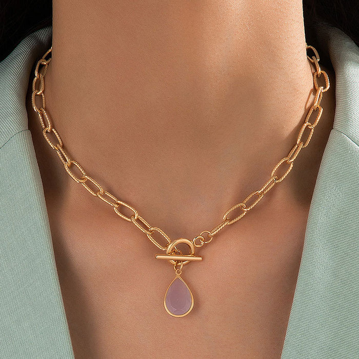 Water Drop Pendant OT Chain Necklace - Simple and Statement-Making Design