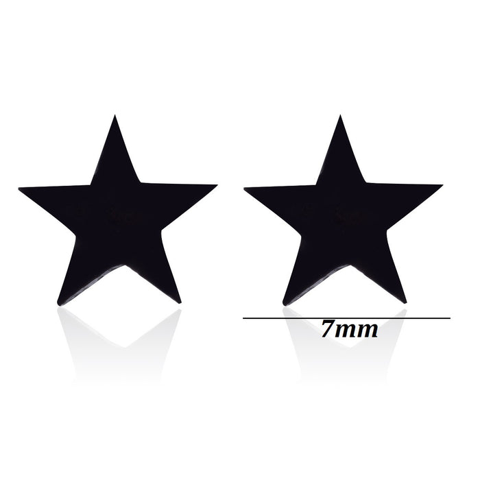 Black star and moon earrings, cross-border new stainless steel simple star and moon earrings personalized accessories wholesale