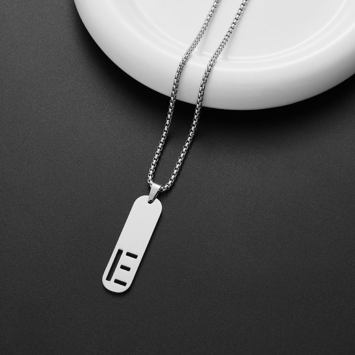 Military brand pendant necklace, European and American independent station stainless steel punk hip-hop English letter all-match chain wholesale