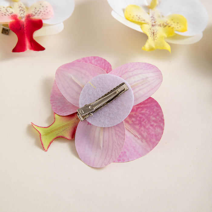 Bohemian Garden-Style Butterfly Orchid Hair Clip - Sweet Side Hairpin for Women