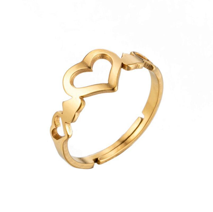 Geometric love ring, Japanese and Korean retro cold style one arrow through the heart ring wholesale