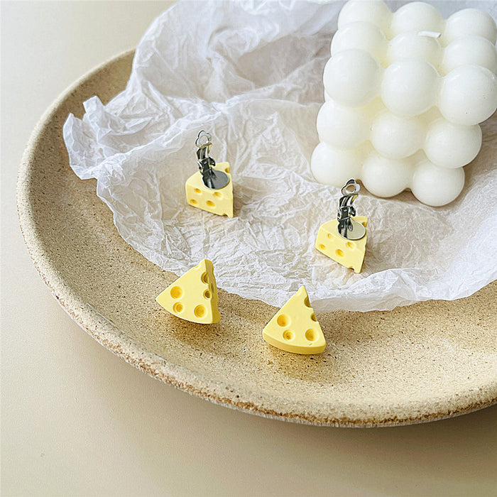 Cheese earrings Korean colorful childlike girl earrings