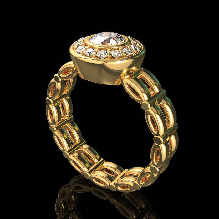 Anillos para hombres y mujeres más vendidos de celebridades de Internet, anillo creativo con incrustaciones de oro y cobre chapado en circonita