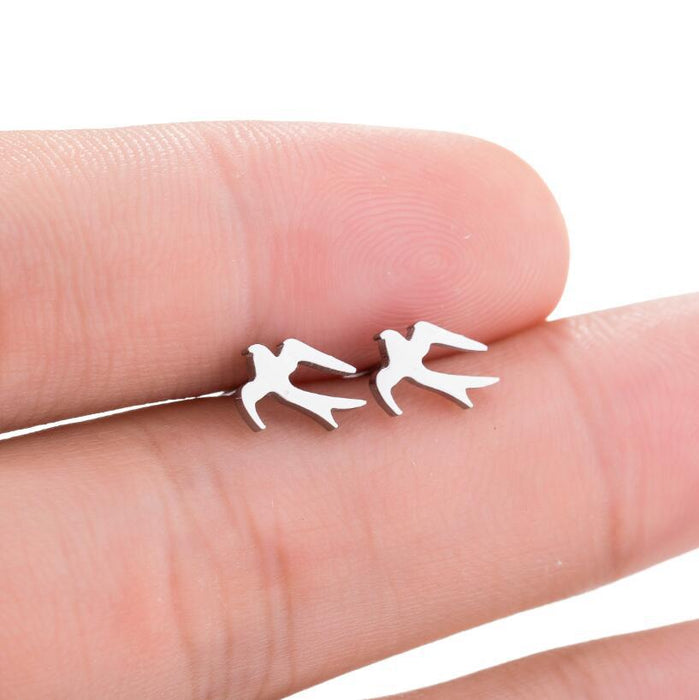 Bird Stainless Steel Stud Earrings - Simple and Stylish Animal Jewelry