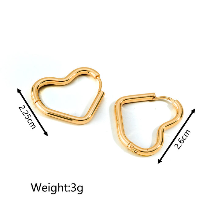 Retro 18K gold titanium steel earrings for women trendy geometric earrings