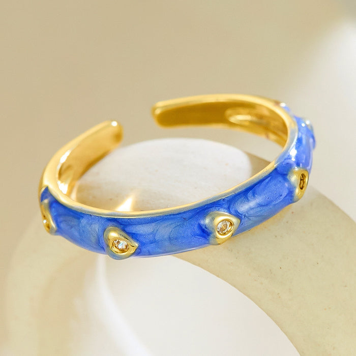 Wholesale colored drip heart-shaped diamond rings