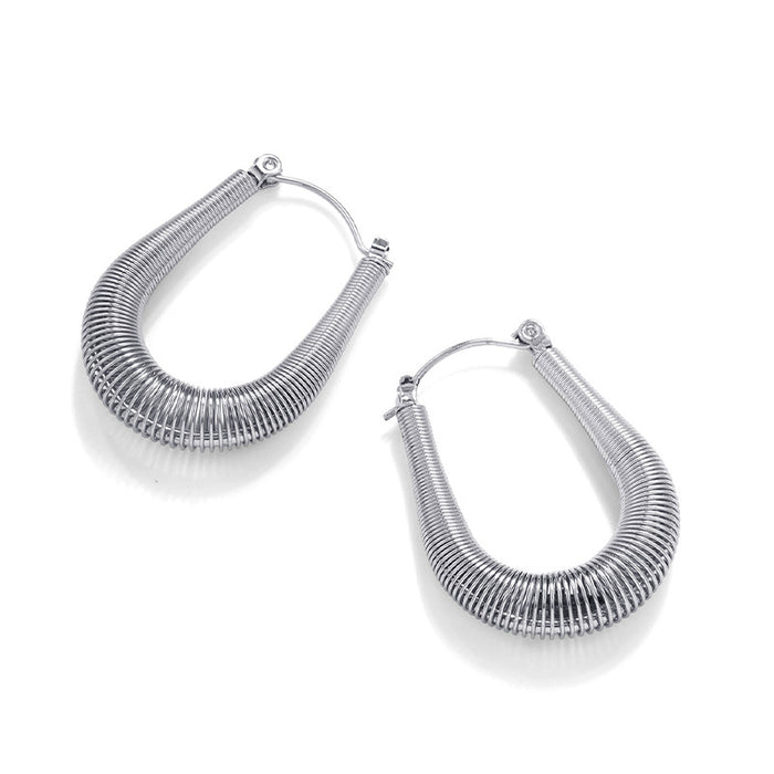 Twisted Wire Round Stainless Steel Earrings Simple Women's Earrings