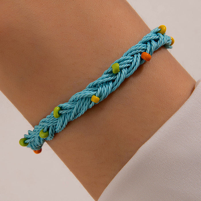 New Colorful Bohemian Ethnic Bracelet Set - Handwoven Vacation Bracelet for Women