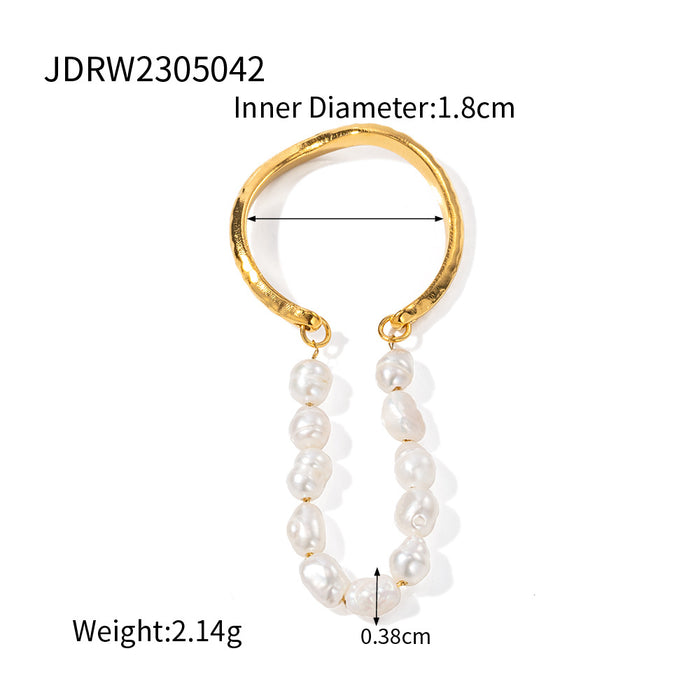 Stainless steel pearl ring