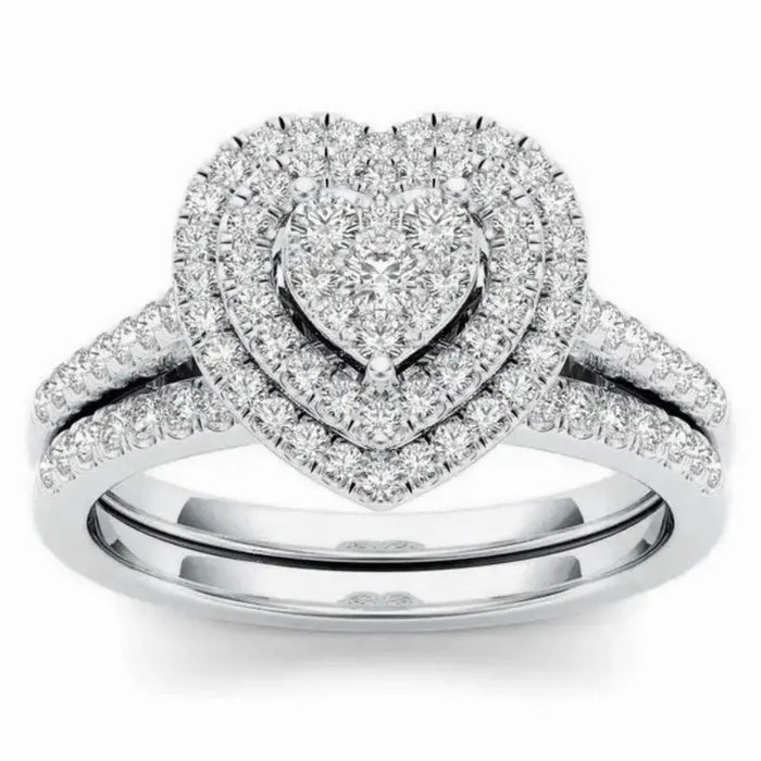 Love heart diamond ring for women popular fashion design