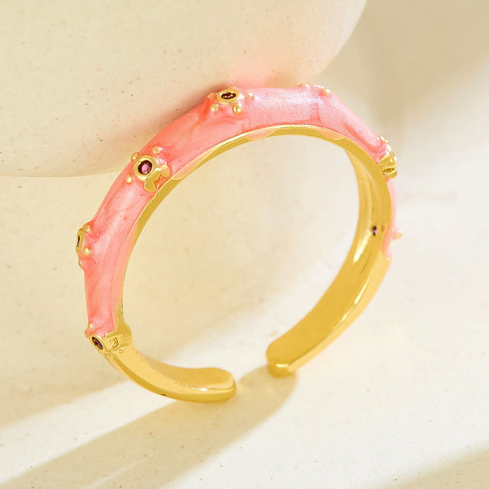 Wholesale copper dripping flower open rings