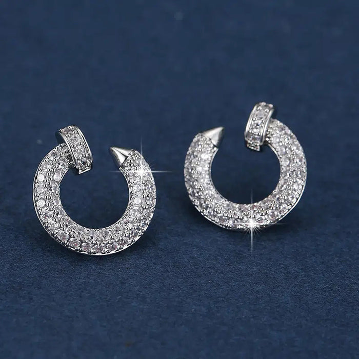 Simple nail hoop earrings elegant girl earrings