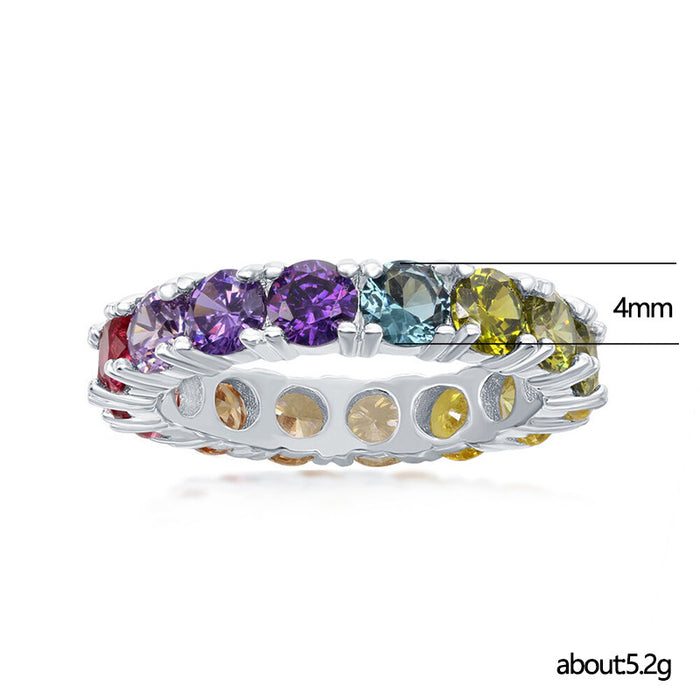 Colored zircon women's ring set