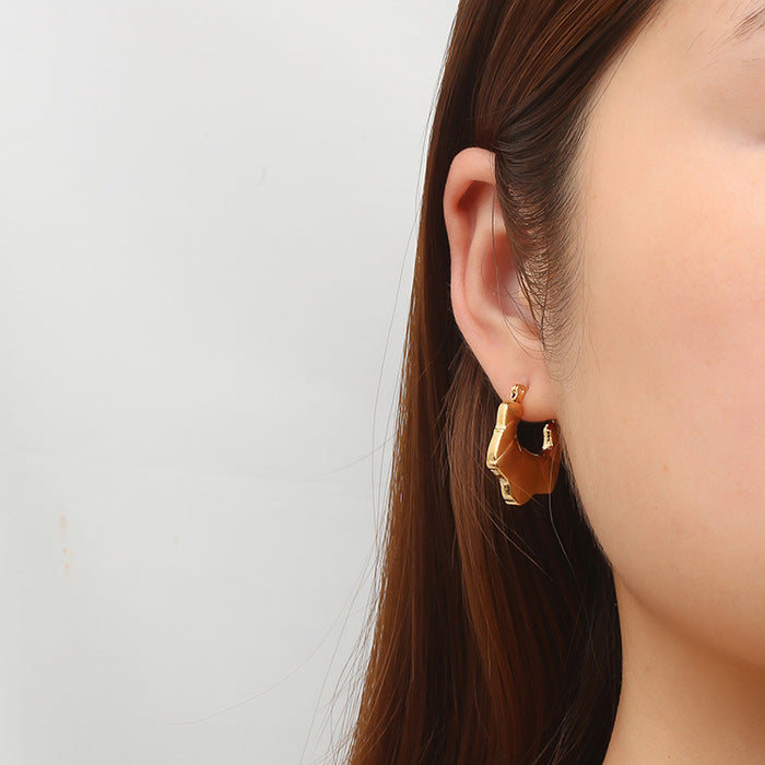 Irregular earrings simple 18K gold plated women's earrings