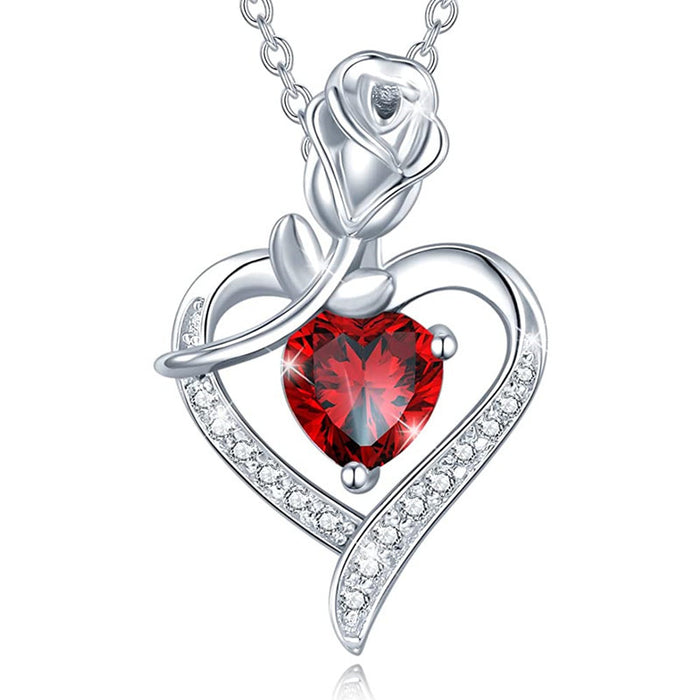 Love Flower Rose Women's Clavicle Necklace Gift Necklace