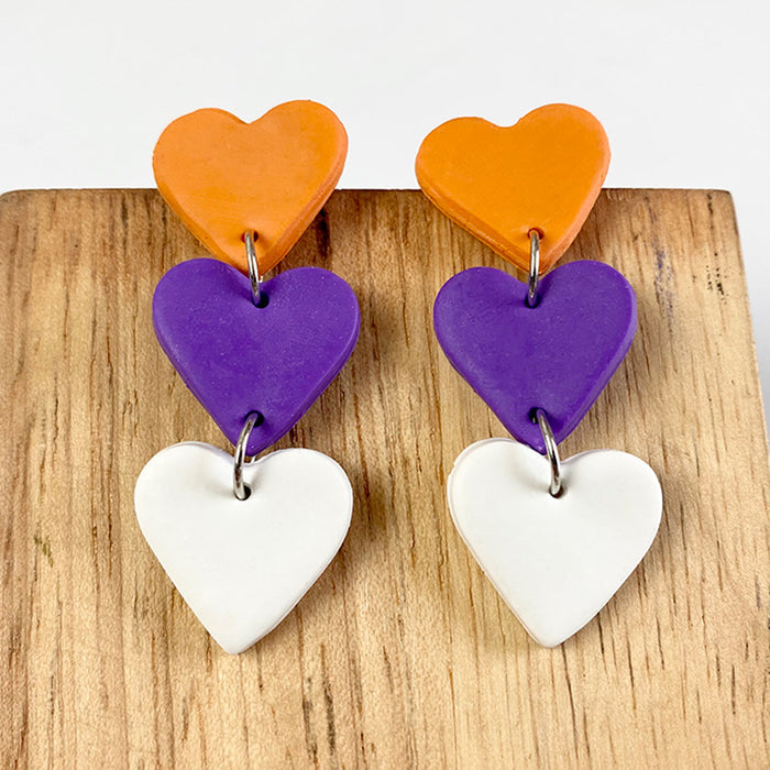 Halloween Clay Earrings Collection - Alien, Butterfly, Tassel, Heart, Pumpkin, and Moon