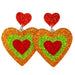 Fluorescent contrast acrylic heart earrings - wallojewerly 