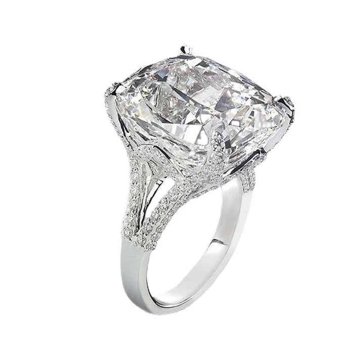 Diamond square princess ring, fashionable engagement diamond ring