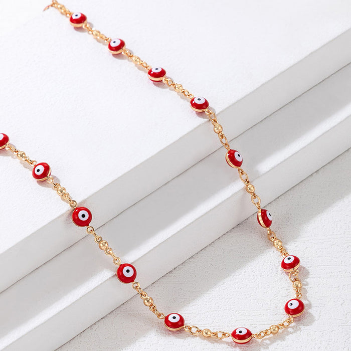 Red Eye Beaded Necklace - Unique and Trendy Unisex Accessory