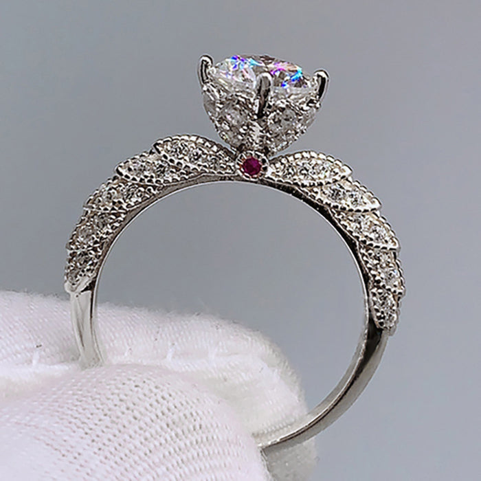 Hollow flower ring light luxury versatile