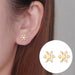 Vintage Snowflake Stainless Steel Stud Earrings - Winter-Themed Jewelry for a Chic Look - wallojewerly 