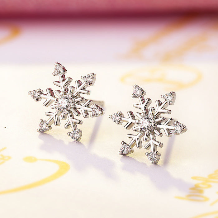 Christmas Snowflake Zircon Earrings Gift Women's Earrings