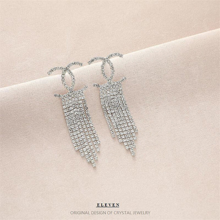 Luxury Rhinestone Earrings - Long Tassel Dangles for a Sophisticated Look