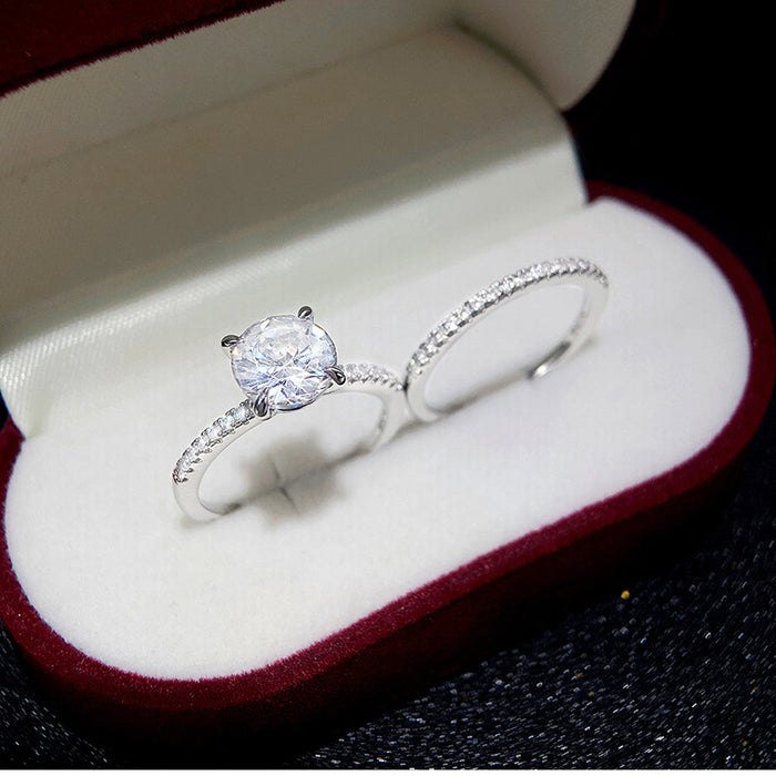 Imitation Moissanite Ring Micro-inlaid Couple Wedding Ring