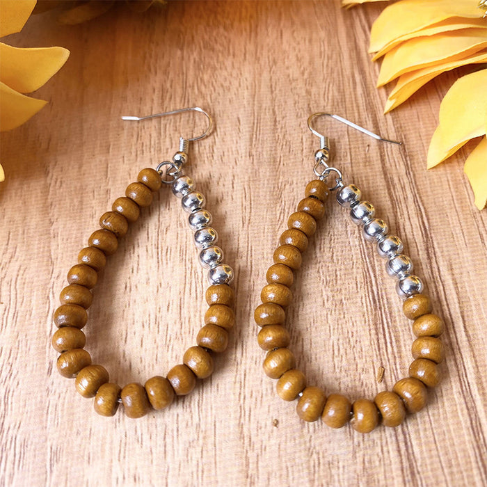 Wooden beaded earrings