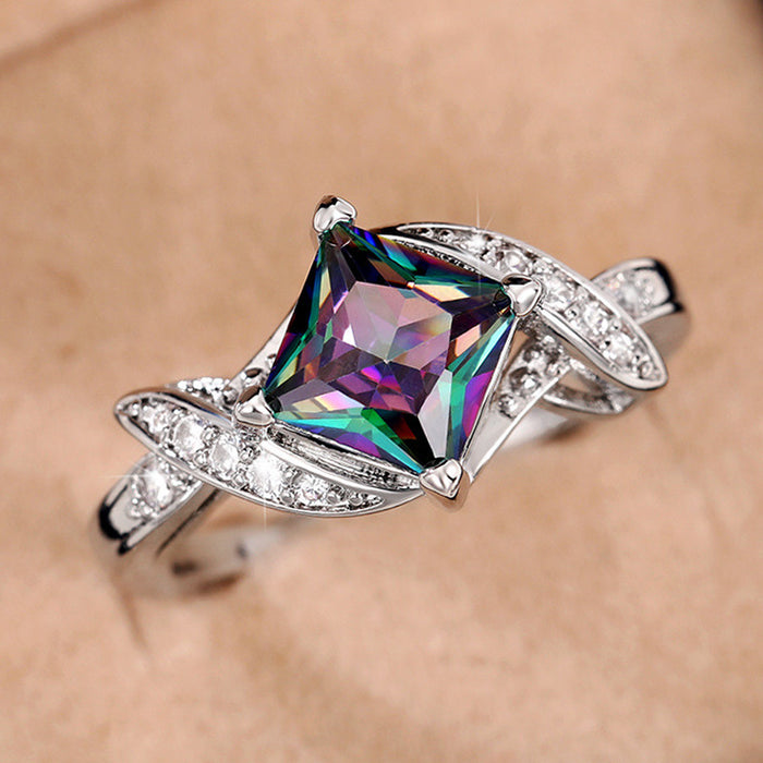 Colorful zircon ring personality party accessories