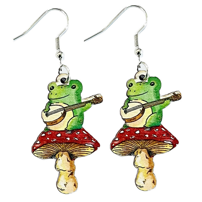 Easter wooden animal earrings