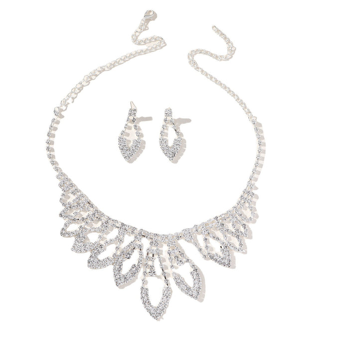 Rhinestone Necklace and Earring Set - Perfect for Evening Gowns and Parties