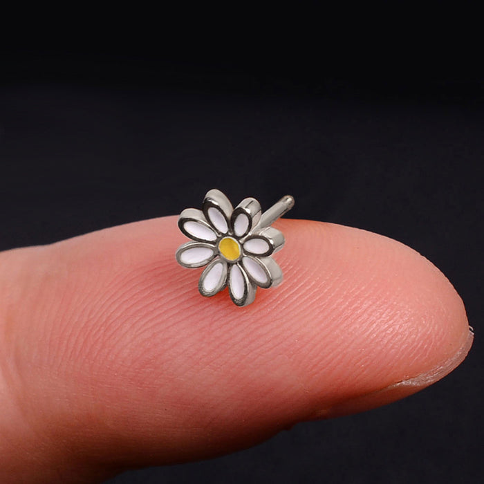 Daisy flower earrings summer personality sunflower ear bone studs