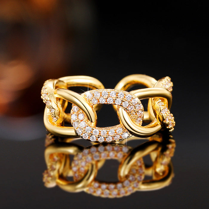 Temperament chain ring, atmospheric light luxury niche design index finger ring