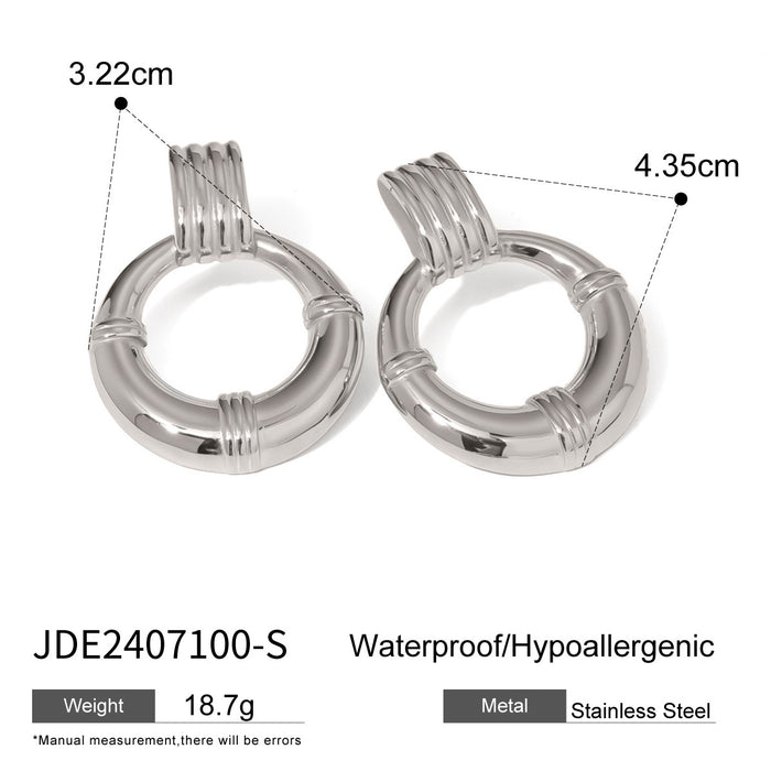 Stainless steel hoop earrings exaggerated earrings titanium steel