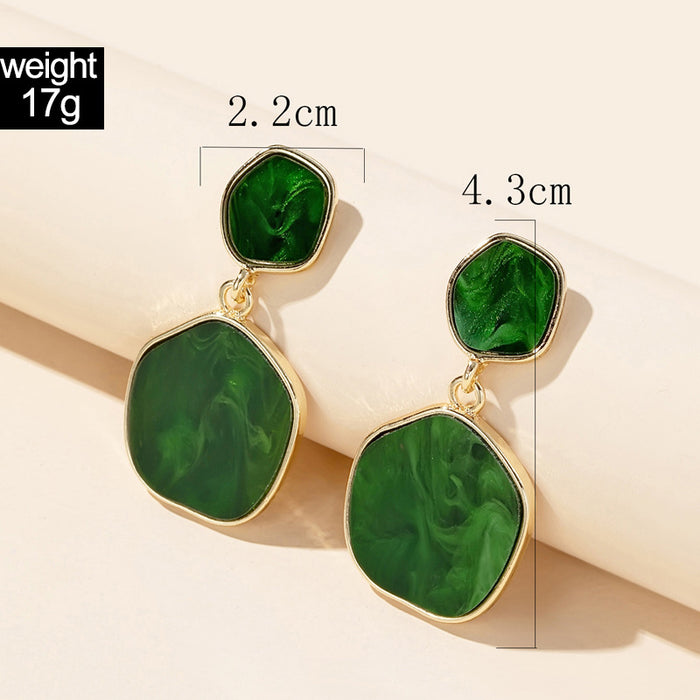 Simple and fashionable oil drop geometric earrings light luxury temperament earrings