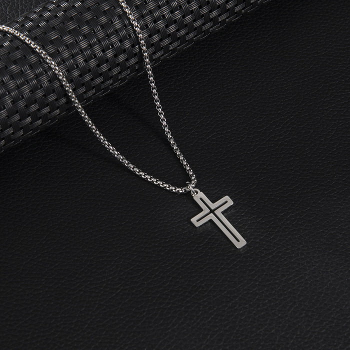 Cross pendant necklace, foreign trade stainless steel men's hip-hop clothing accessories jewelry cross-border wholesale