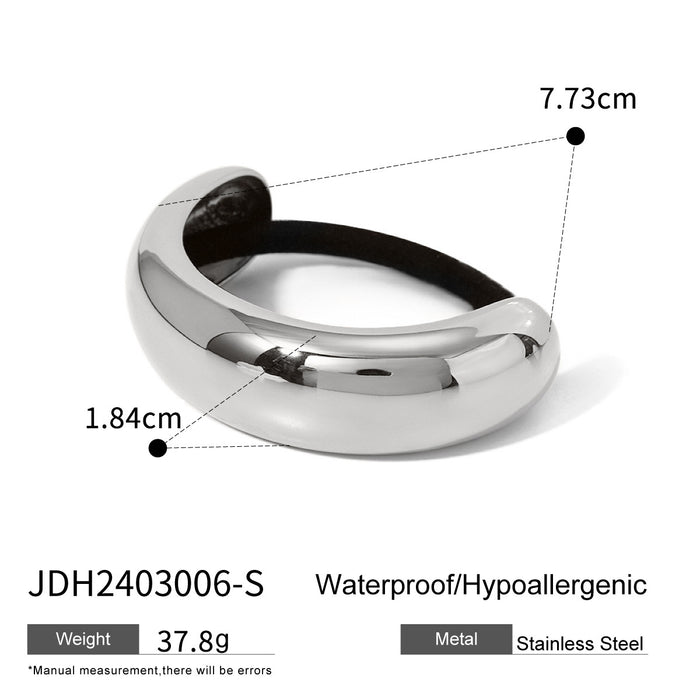 Cross-Border European Stainless Steel Hair Tie - High-End INS-Style Exaggerated Ponytail Titanium Steel Hairband