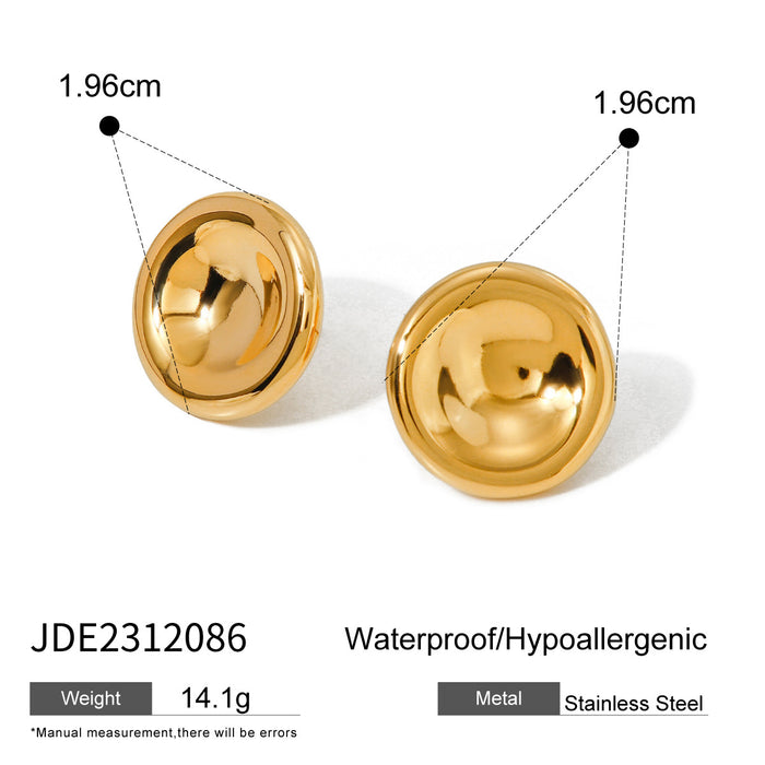 Pendientes en espiral de acero inoxidable y oro de 18 quilates: joyería de acero de titanio redonda de estilo europeo de tendencia