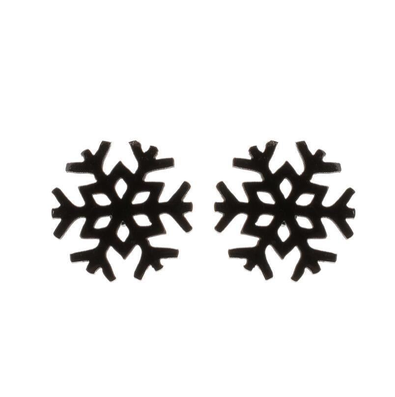 Snowflake and Apple Stainless Steel Earrings - Perfect Christmas Gift Jewelry