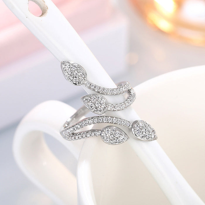 Light luxury plant flower ring exquisite beauty