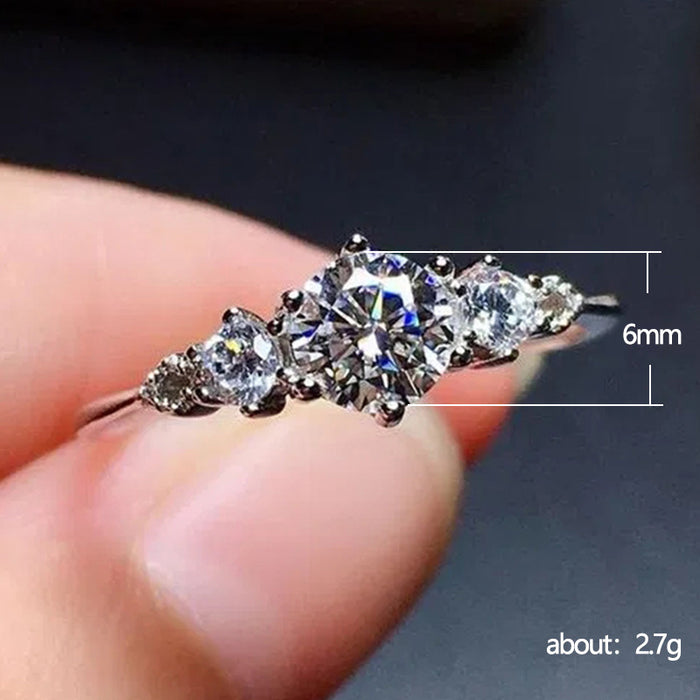 Anillo de bodas de circonita Anillo redondo de diamantes europeos y americanos