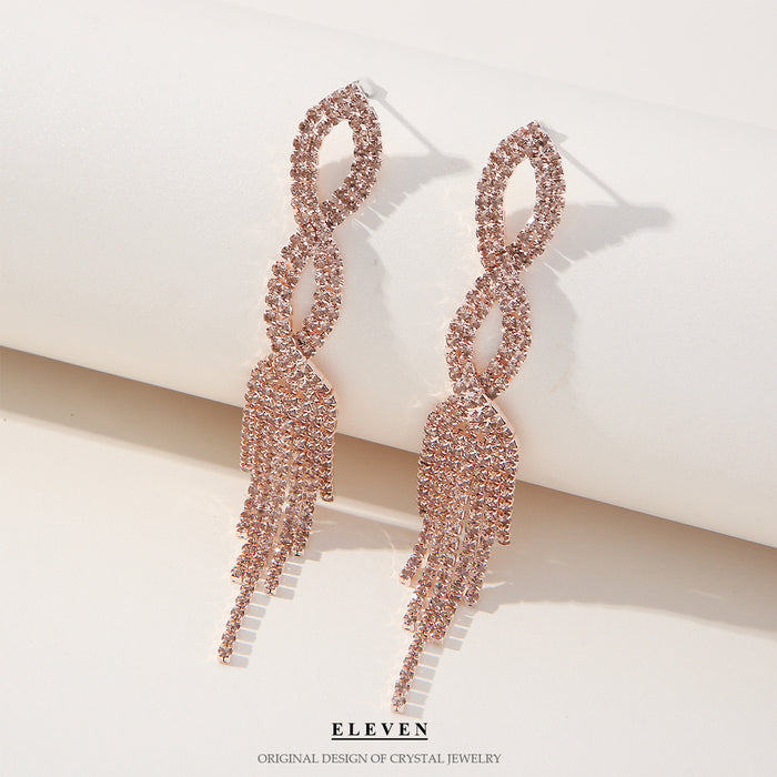 Vintage Rhinestone Earrings - Cold-Tone Sparkling Jewelry for Women